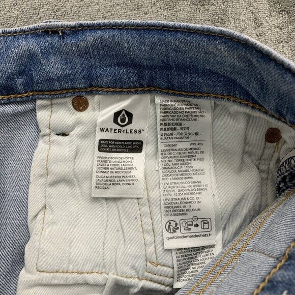 Levis 514 Jeans Mens 32x30 Straight Blue Light Wash Denim Stretch Casual Flex - Picture 10 of 13
